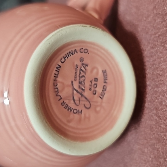 Fiesta Homer Laughlin China Rose Pink Flat (Tea) Cup. Pristine Condition. - Picture 5 of 12